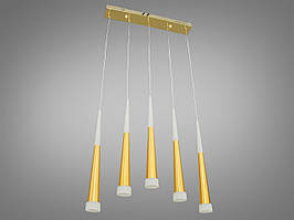 Світлодіодна люстра для обіднього столу, колір золото, 18W 3002-5G-LS