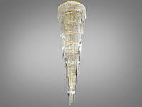 Роскошная каскадная хрустальная люстра для холла на 45 ламп, цвет золото 18016-1000XH3300G-LS