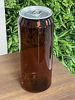 Пальта тара (банка для пива або напоїв) з кришкою speed open. Коричнева. 500 мл