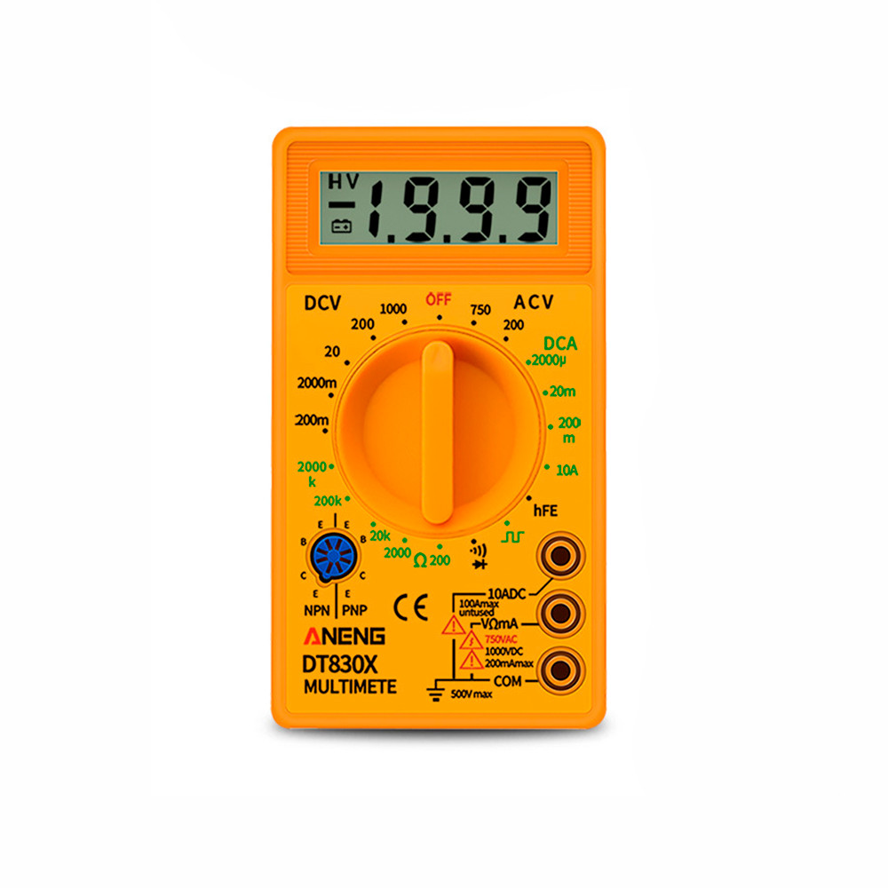 Мультиметр ANENG AN-DT830X, виміру: V, A, R, C, функція hFE