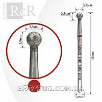 Фреза алмазная RcR 801 001 035R Шар (сфера с красной насечкой)