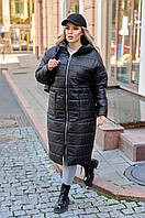 Жіноче зимове стьобане пальто 50-52,54-56,58-60,62-64 (3кв) "DEFFILE" від постачальника