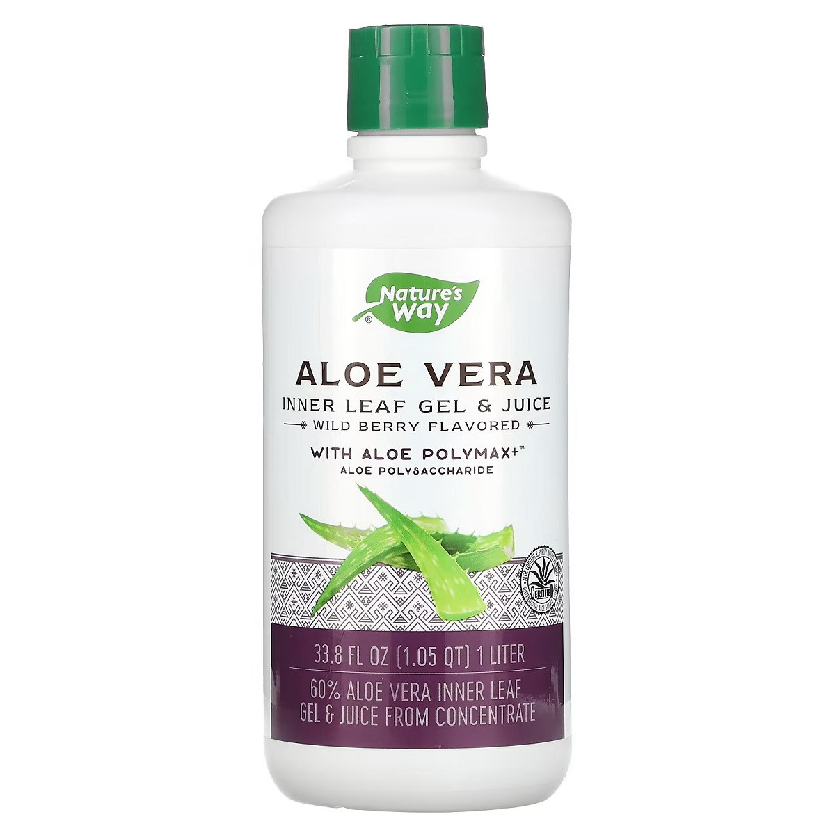 Алое вера, гель і сік, смак лісової ягоди, Aloe Vera Leaf Gel & Juice, Wild Berry Flavor, Nature's Way, 1000 мл