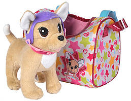 М'яка іграшка Chi Chi Love Собачка Перевезення із сумочкою та захисним шоломом 20 см (5890036)