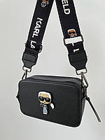 Женская сумка Karl Lagerfeld Snapshot Black (черная) модная повседневная сумочка S9