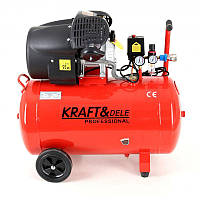 Компрессор 100 л, 3 кВт, 220 В, 320 л/мин, 2 цилиндра Kraft Dele KD1483
