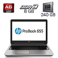 Ноутбук Б-класс HP ProBook 655 G1 / 15.6" (1366x768) TN / AMD A6-5350M (2 ядра по 2.9 - 3.5 GHz | всё для