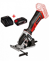 EHA Акумуляторна минипила дискова (роторайзер) Einhell TE-CS 18/89 Li-Solo : з АКБ 18V 2.5Ah, 3500об/хв, диск Ø89мм,глибина різу