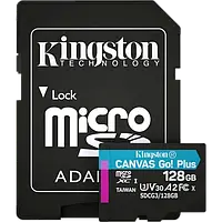 Kingston microSDXC 128 Гб U3 V30 A2 (SDCG3/128GBSP) Карта памяти
