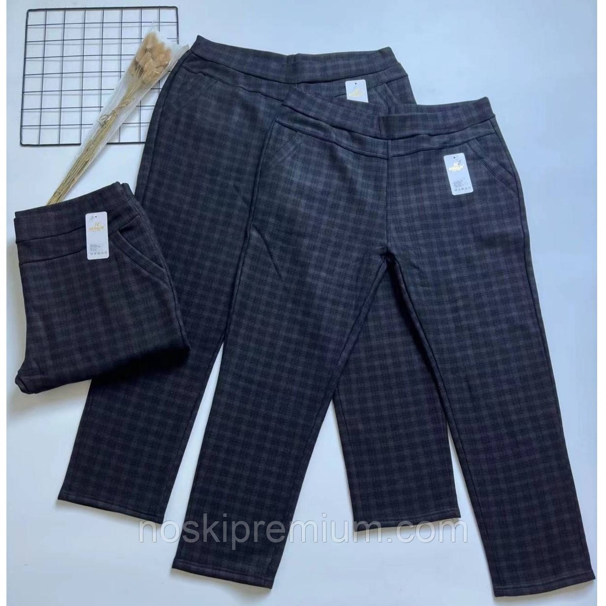 Штани жіночі термо на флісі Kenalin, розмір 7XL-8XL, чорні, 9223-11, фото 1