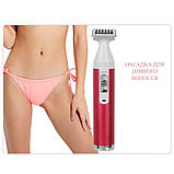 Жіноча бритва/тример 5в1 для тіла, обличчя, брів, носа електрична з акумулятором KROAYA XD-3011 рожевий, фото 5