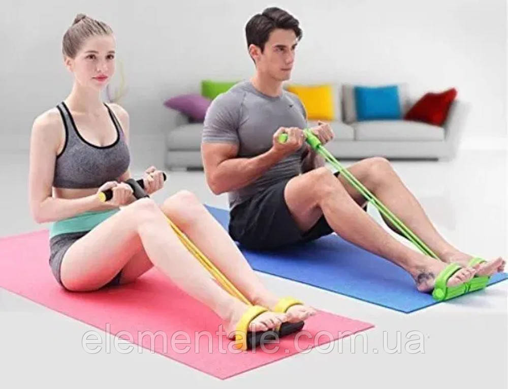 Багатофункціональний Силовий Спортивний Фітнес тренажер для м'язів рук ніг живота Pull Reducer Фіолетовий