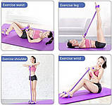 Багатофункціональний Силовий Спортивний Фітнес тренажер для м'язів рук ніг живота Pull Reducer Фіолетовий, фото 8