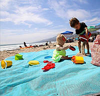 Пляжна підстилка покривало анти-пісок 200×200 Sand Free Beach килимок для моря та пікніка синій