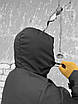 Куртка зимова чоловіча тепла з капюшоном чорна липучка під шеврон, фото 6