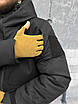 Куртка зимова чоловіча тепла з капюшоном чорна липучка під шеврон, фото 8