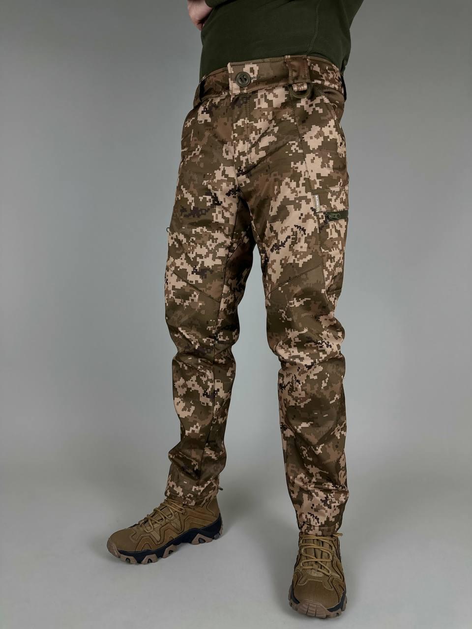 Чоловічі демісезонні штани софтшелл,Штани ULTIMATUM Soft Shell Піксель,тактичні армійські штани soft shell