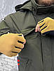 Куртка зимова чоловіча тепла з капюшоном хакі липучка під шеврон, фото 7
