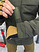 Куртка зимова чоловіча тепла з капюшоном хакі липучка під шеврон, фото 10