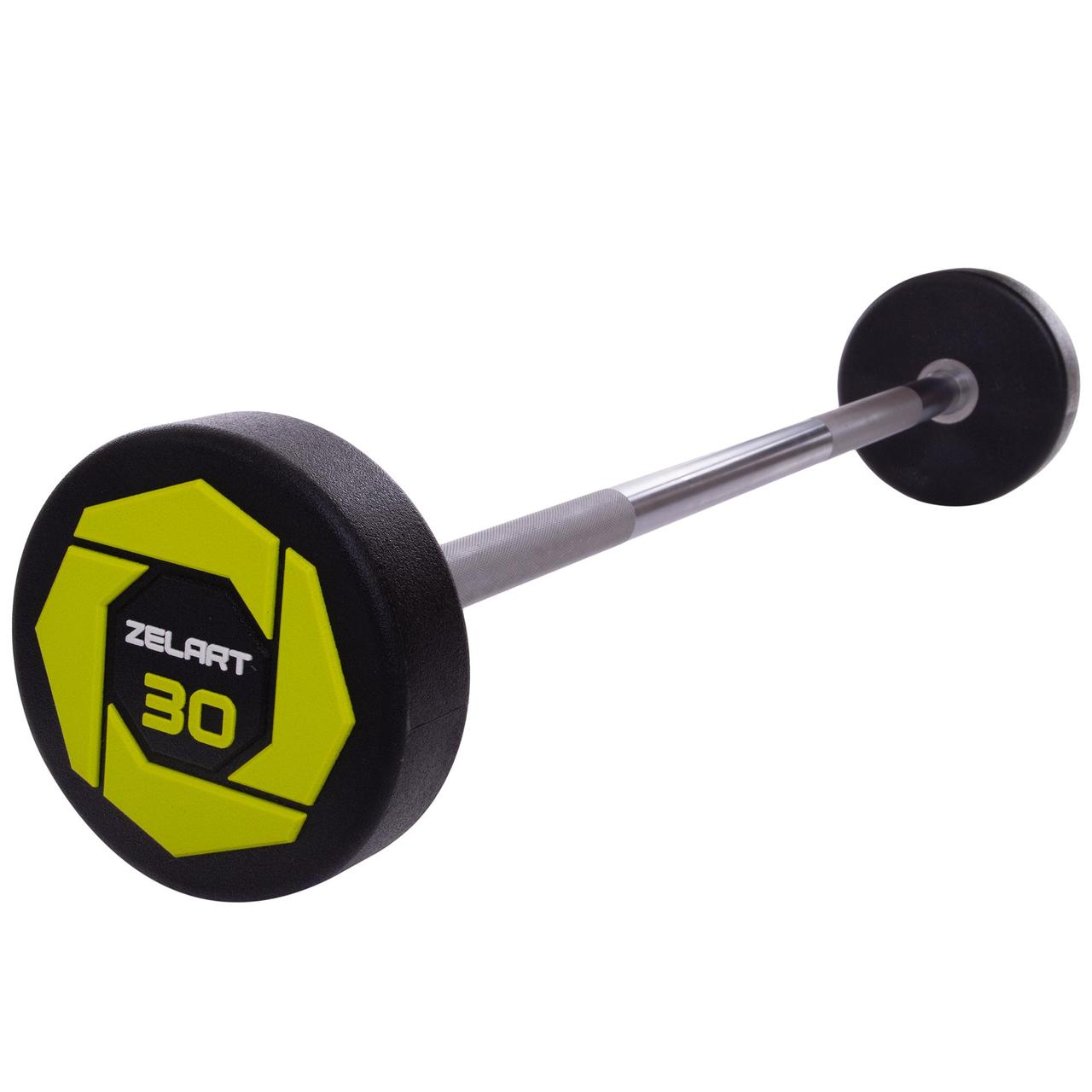 Штанга пряма суцільна поліуретанова 30 кг Zelart Urethane Barbell TA-2689-30, фото 1