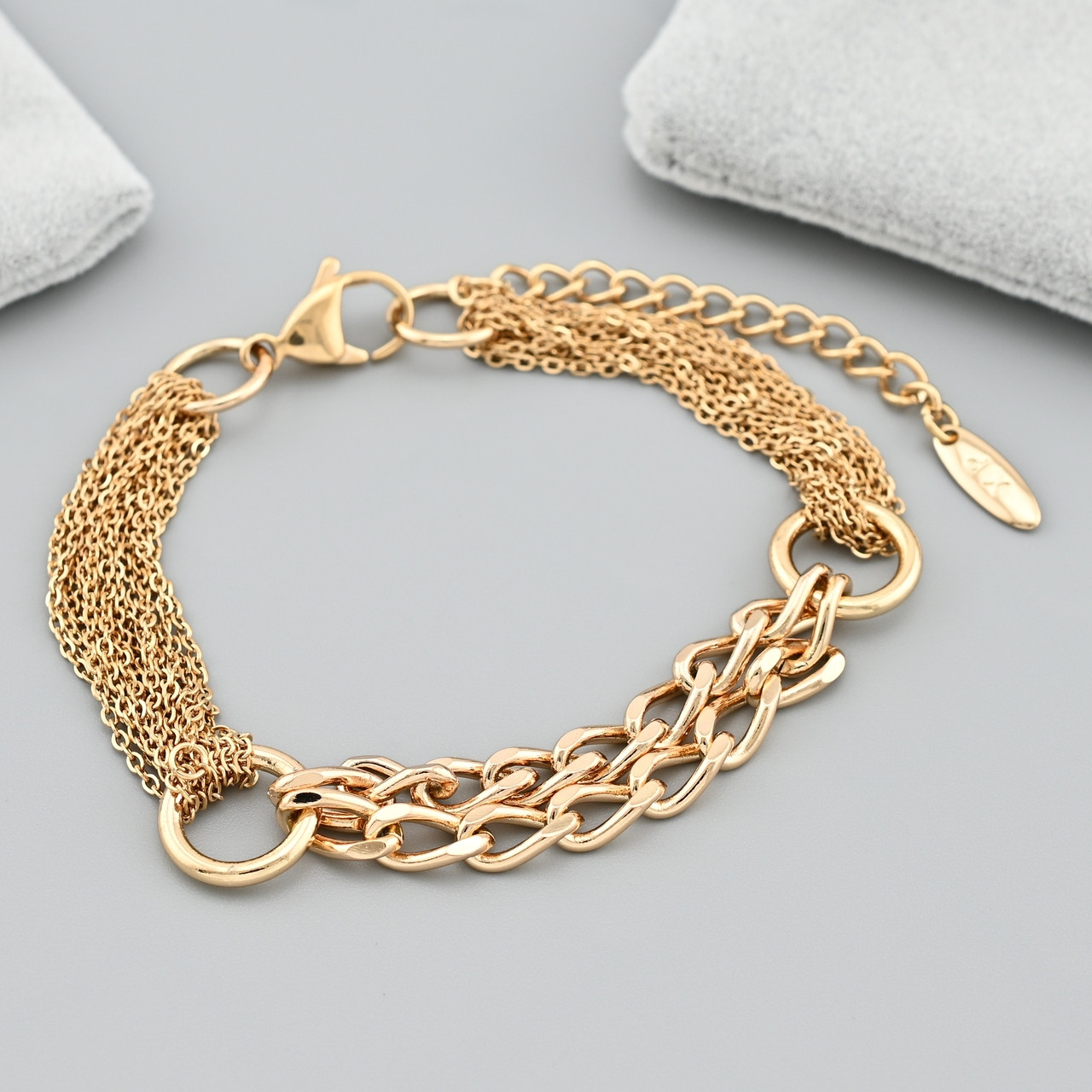 Браслет Вірші 40595 ширина 7 мм позолота 18К довжина 18+5, фото 1