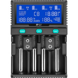 Зарядний пристрій для акумуляторів AA, AAA PowerPlant PP-A4 Black (AA620173)