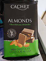 Шоколад CACHET Milk Chocolate Almonds Молочний Мигдаль 300 г