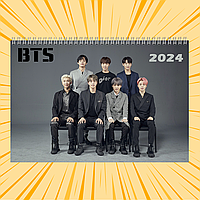 Календар BTS 2024 Gray А4 настінний перекидний