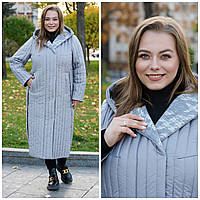 Стильне жіноче довге пальто М-932, розміри 48-64