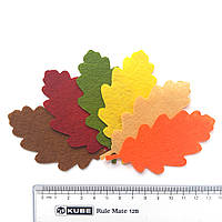 Вирубки з фетру ЛИСТЯ ДУБА, 60 шт, мікс