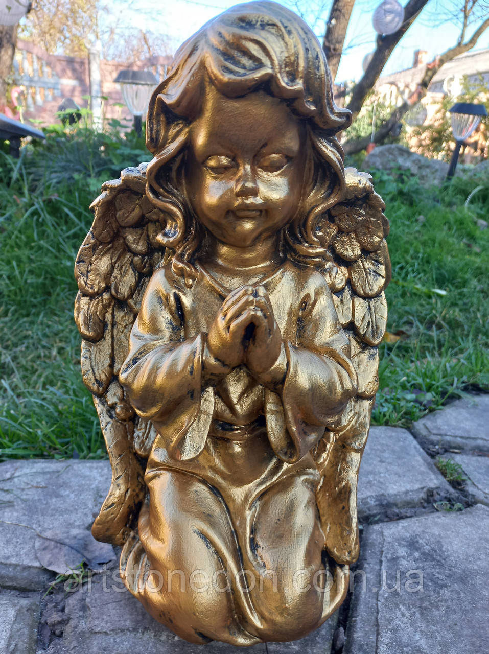 Скульптура з полімеру Ангелочек #9 золотистий