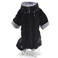 Одежда для питомца Теплая флисовая ковта Комбинезон для собак черный 43х70 см