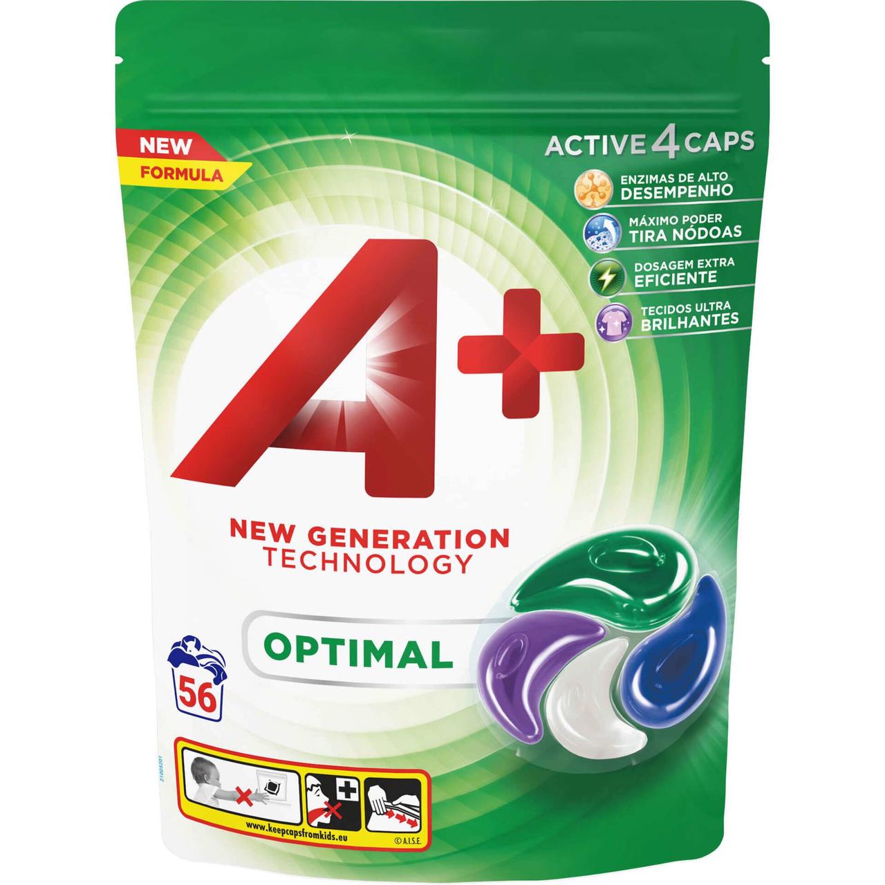 Капсули для прання A+ 4в1 Optimal (56шт.)