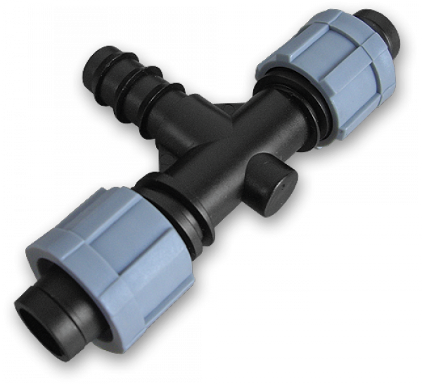 Трійник крапельна стрічка х2 / з'єднувач для трубки 20мм, DSTA03-20L - фото 1 - id-p2012599033