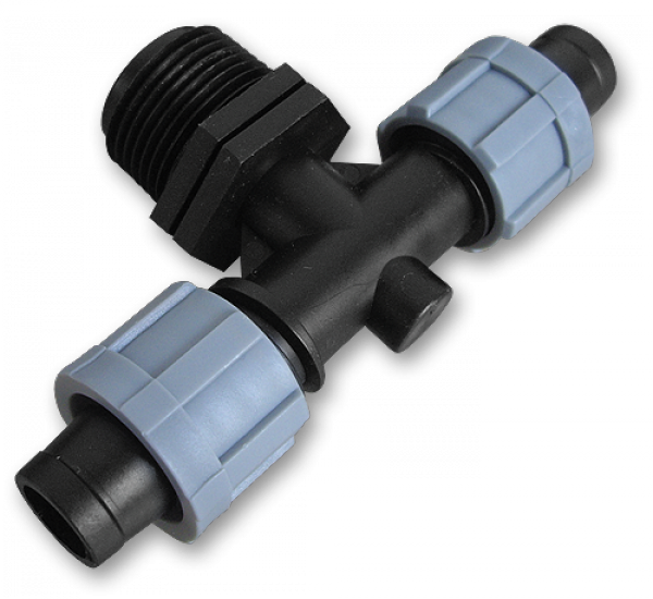 Трійник крапельна стрічка х2 / різьба зовнішня 3/4", DSTA06-34L - фото 1 - id-p2012599314