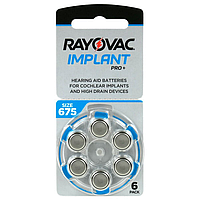 Батарейки для кохлеарных имплантов Rayovac Implant Pro + 675 (6 шт.)