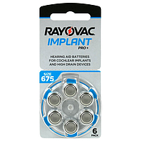 Батарейки для кохлеарних імплантів Rayovac Implant Pro + 675 (6 шт.)
