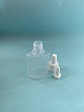 Флакон пляшечка кришкою і крапельницею з вузьким носиком, 30 мл (біла кришка), фото 3
