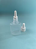 Флакон пляшечка кришкою і крапельницею з вузьким носиком, 30 мл (біла кришка), фото 2