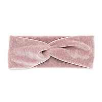 Повязка (чалма) женская из велюровой ткани нежно-розовая 1590911