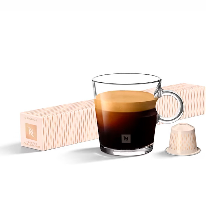 Кава в капсулах Nespresso Frosted Caramel Nuts 10 шт. тубус Швейцарія карамельно мигдальний смак