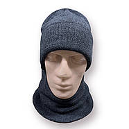 Баф чоловічий вовняний на флісі Warm, розмір 48-50, сірий, 20103, фото 2