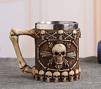 Кухоль череп Пірати, подарункова чашка скелети, кістки, череп 400 мл