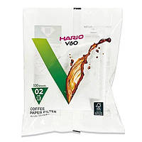 Фільтри Hario V60 02 харіо паперові білі для пуровера, 100 шт. Харіо VCF-02-100W