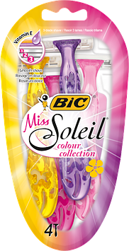 Набір бритв без змінних картриджів BIC Miss Soleil Colours Collection. Блістер 4 штуки