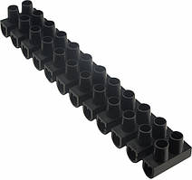 Клемна колодка 12 пар АСКО-УКРЕМ тип W(U) поліетилен 12 мм2 / 15А чорна (A0130040026)