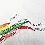 Шнур зі стрічкою з органзи зелена, 44 см, фото 4