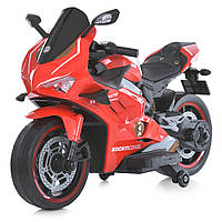 Детский электромотоцикл (2 мотора по 45W, 12V12AH, MP3, музыка, свет) Мотоцикл Bambi M 5056EL-3 Красный