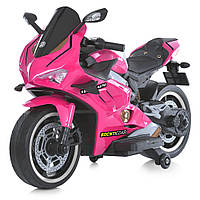 Детский электромотоцикл (2 мотора по 45W, 12V12AH, MP3, музыка, свет) Мотоцикл Bambi M 5056EL-8 Розовый
