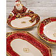 Порцелянове кругле блюдо "Різдво" для сервірування святкового столу від італійського бренду Lamart, фото 2